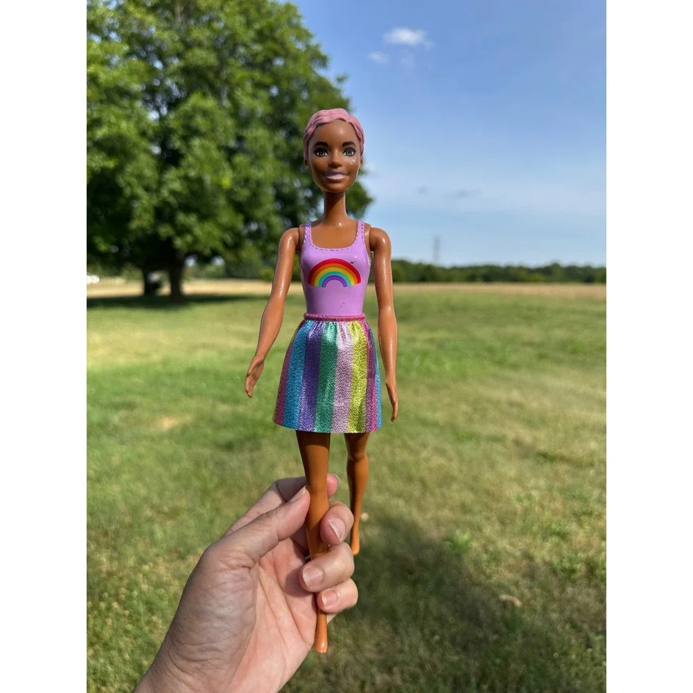 Barbie Doll Lot of 5 Ballerina Rainbow Fashion Gold‎ Swimsuit Multi-Color Hair